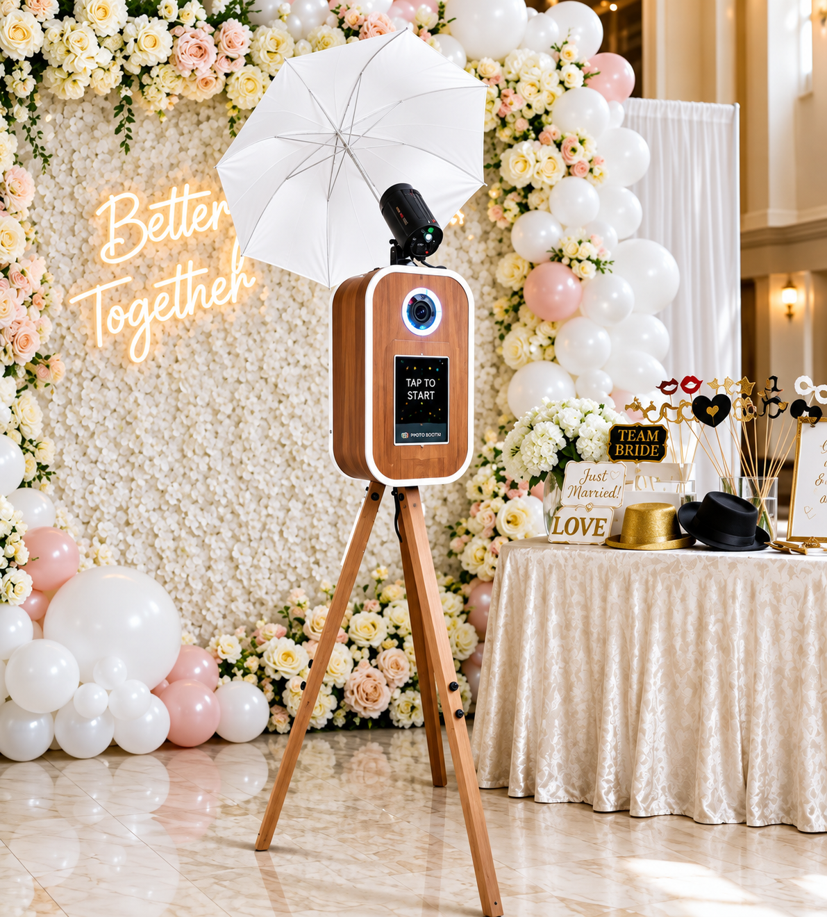 CLN Studios photobooth setup at an elegant event